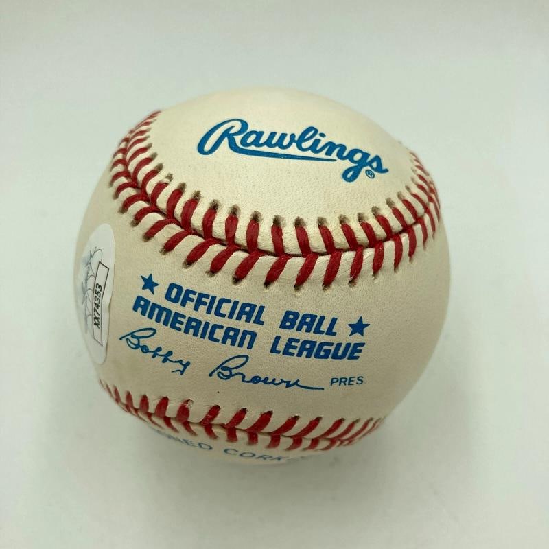 Mint Joe Dimaggio Signed Official American League Baseball JSA Sticker - 4