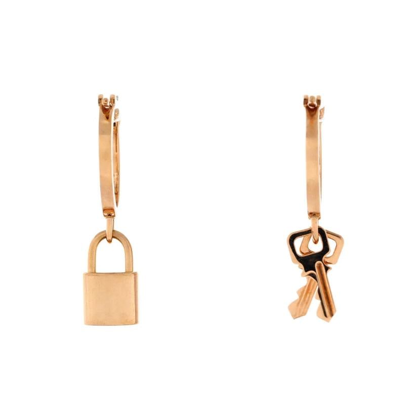 Louis Vuitton Lockit Hoop Earrings 18K Rose Gold - 3