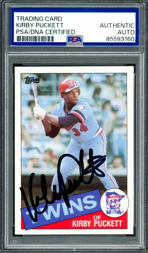 Kirby Puckett Signed 1985 Topps RC #536 Twins Vintage Signature PSA/DNA: Condition: Graded - PSA Authentic: Professionally graded,Sport: Baseball,Product: Card,Object Type: Trading Card,Player/Athlete: Kirby Puckett,Team: Minnesota Twins,Signed By: Kirby