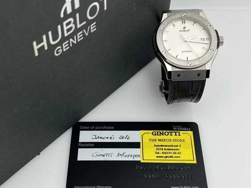 Hublot Classic Fusion 542.NX.2611.LR 42mm White Opaline Dial Titanium Box Paper - 2