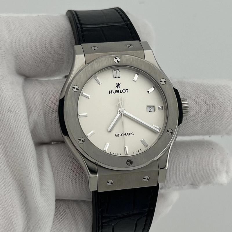 Hublot Classic Fusion 542.NX.2611.LR 42mm White Opaline Dial Titanium Box Paper - 4