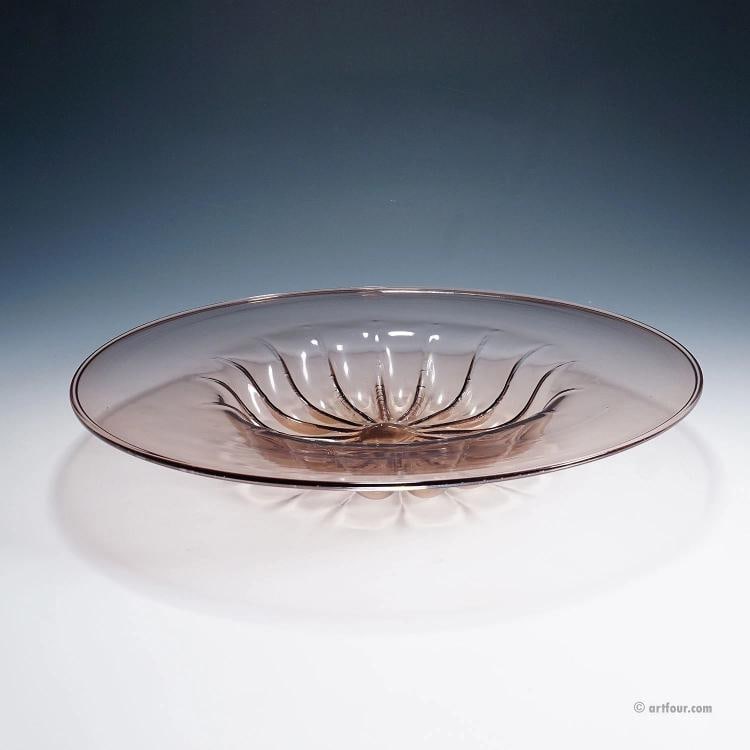 Large Vetro Soffiato Glass Dish by Vittorio Zecchin for Venini Murano ca. 1925 - 2