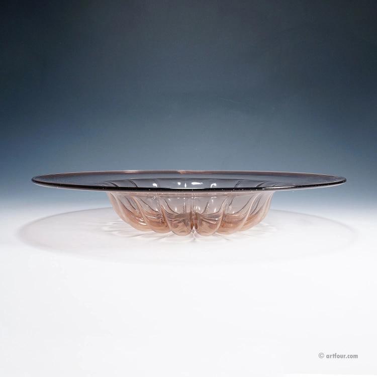 Large Vetro Soffiato Glass Dish by Vittorio Zecchin for Venini Murano ca. 1925 - 3