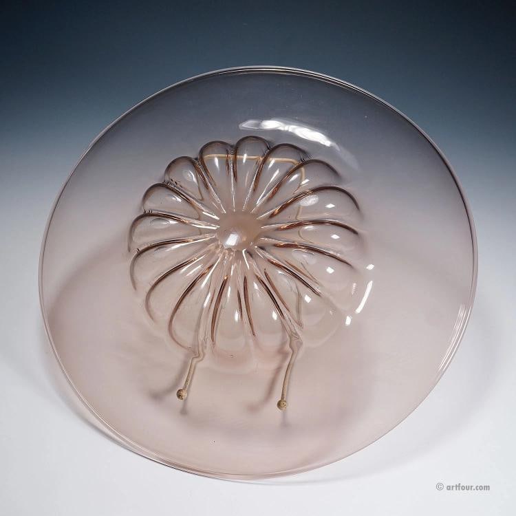 Large Vetro Soffiato Glass Dish by Vittorio Zecchin for Venini Murano ca. 1925 - 6