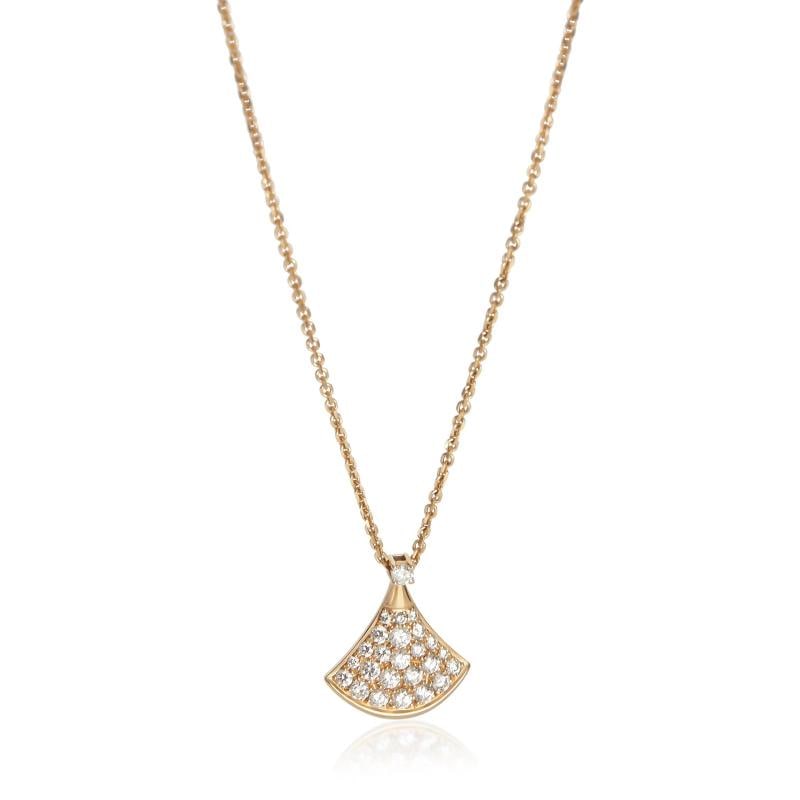BVLGARI Rose Gold Diamond Diva's Dream Pendant: Condition: Pre-owned - Good,Clasp/Buckle Type: Lobster Claw,Side Stone Type: Diamond,Side Stone Weight (cts): 0.47,Metal Purity: 18k,With Original Box/Packaging: No,With Papers: No,Gross Weight