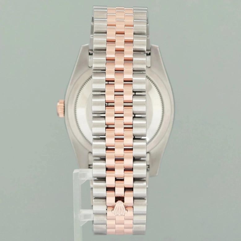 MINT 2015 PAPERS Rolex 116231 Jubilee DateJust Tone Rose Gold 36mm Silver Roman - 5