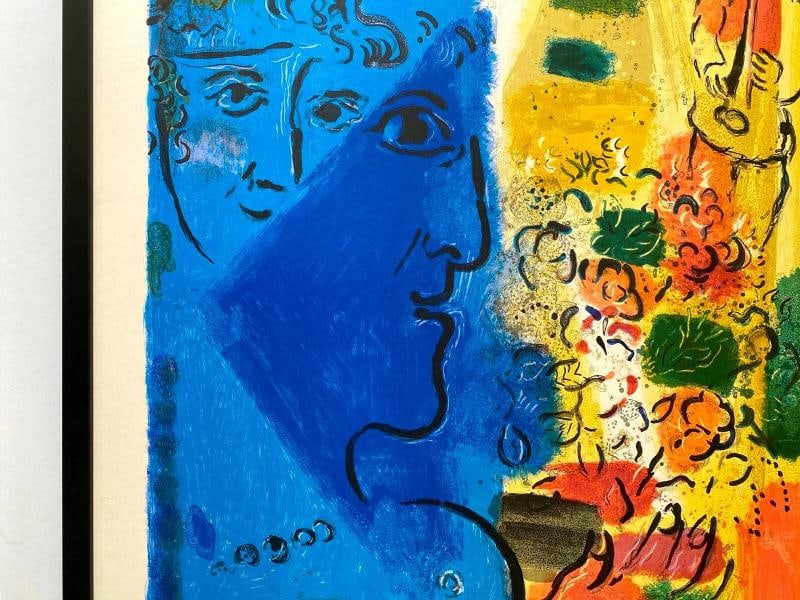 MARC CHAGALL RARE 1967 MOURLOT LITHOGRAPH PRINT FRAMED FRENCH EXHIBITION POSTER - 6