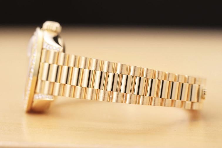 ROLEX LADIES DATEJUST PRESIDENT FACTORY DIAMOND DIAL 1.5 CT BEZEL 18K GOLD WATCH - 5