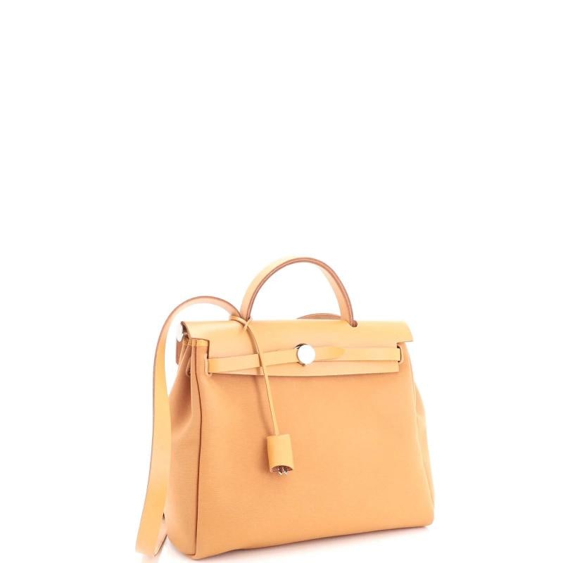 Hermes Herbag Zip Verso Leather and Toile 31 - 4