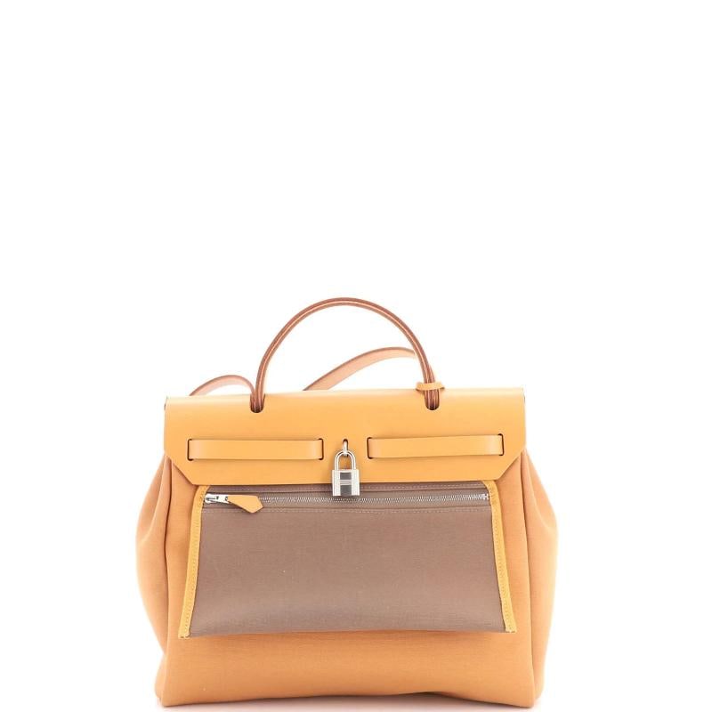 Hermes Herbag Zip Verso Leather and Toile 31 - 5