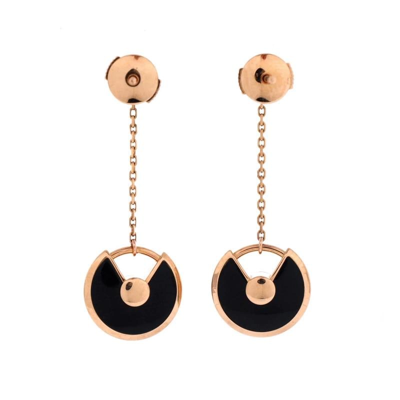 Cartier Amulette de Cartier Drop Dangle Earrings 18K Rose Gold with Diamond - 3