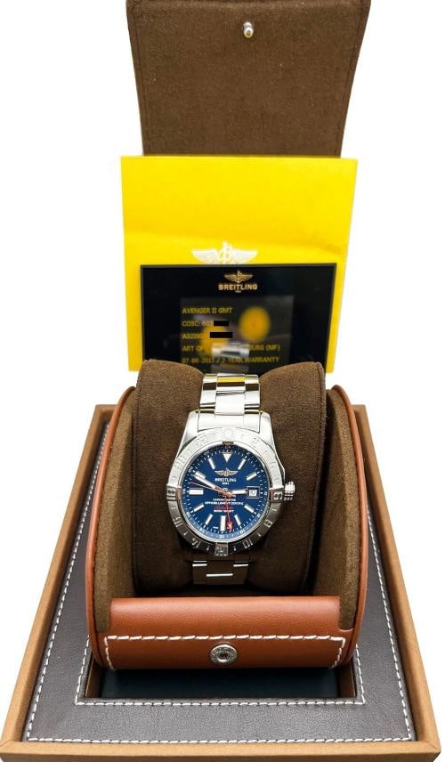 Breitling A32390 Avenger II GMT Blue Dial Stainless Steel Box Paper - 2