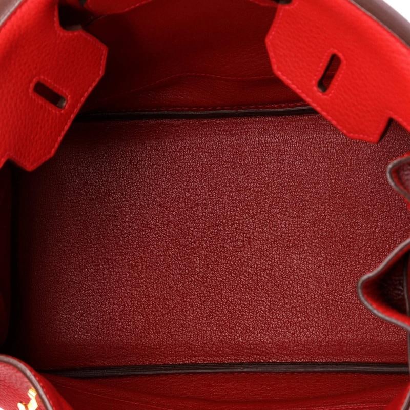 Hermes Birkin Handbag Red Clemence with Gold Hardware 30 - 5