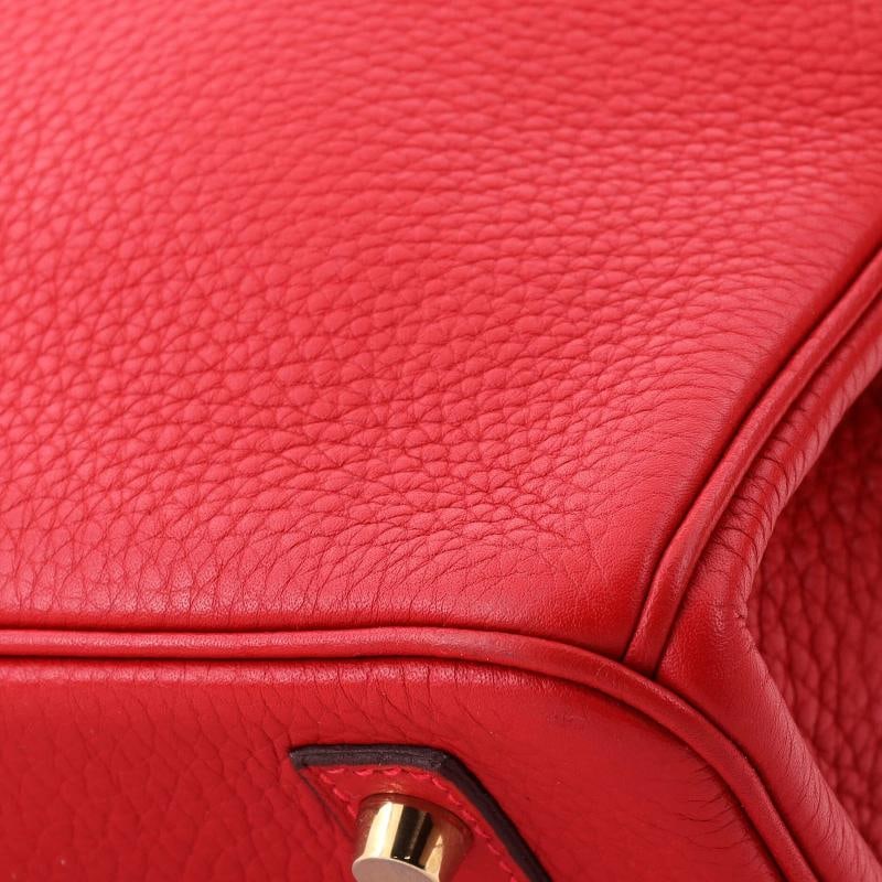 Hermes Birkin Handbag Red Clemence with Gold Hardware 30 - 8