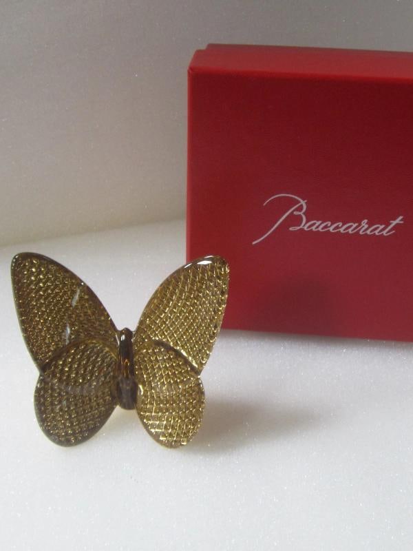 BACCARAT CRYSTAL PAPILLON LUCKY BUTTERFLY DIAMOND GOLD #2812663 BRAND NIB F/SH - 3