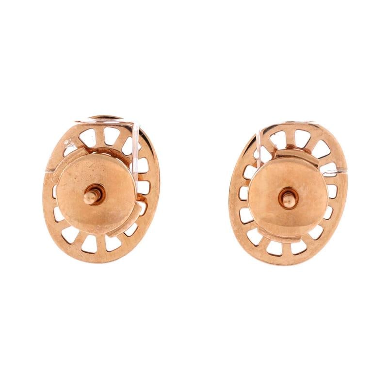 Hermes Chaine D'Ancre Divine Stud Earrings 18K Rose Gold with Diamonds Small - 2