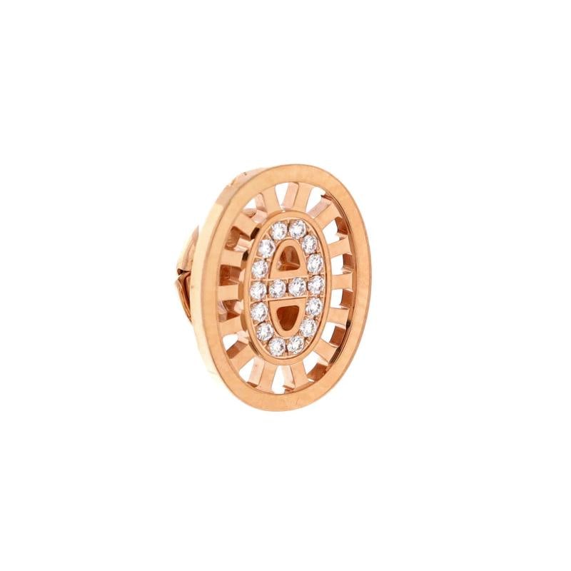 Hermes Chaine D'Ancre Divine Stud Earrings 18K Rose Gold with Diamonds Small - 3