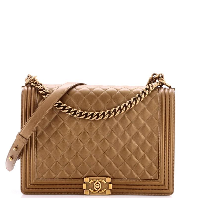 Chanel Boy Flap Bag Quilted Calfskin Large (1 of 6)