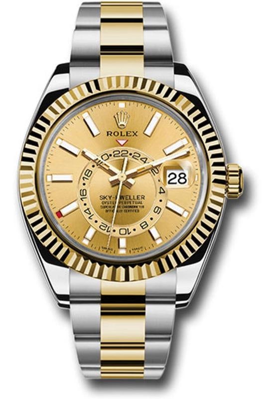 Rolex SkyDweller 326933 2026 Card Oyster 18K Yellow Gold Two Tone Champagne (1 of 1)