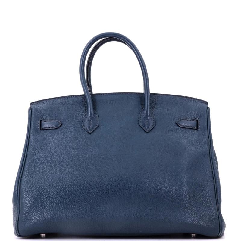 Hermes Birkin Handbag Bleu de Malte Togo with Palladium Hardware 35 - 3