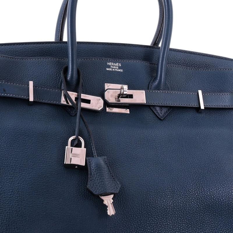 Hermes Birkin Handbag Bleu de Malte Togo with Palladium Hardware 35 - 6