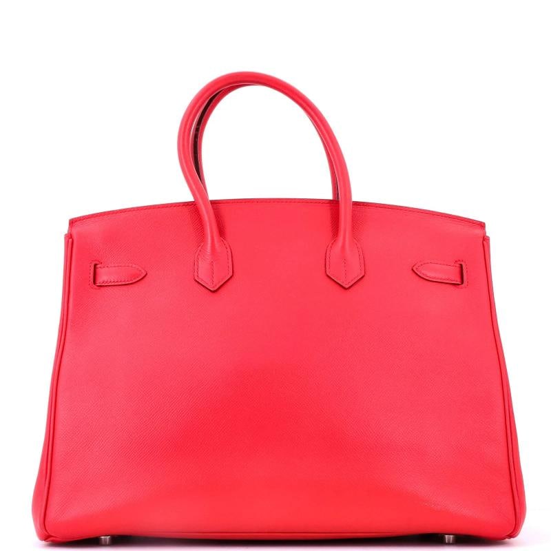 Hermes Birkin Handbag Bougainvillier Epsom with Palladium Hardware 35 - 3