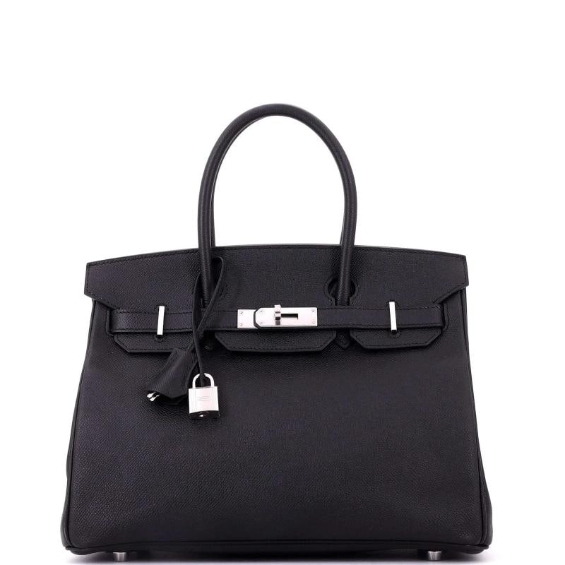 Hermes Birkin Handbag Noir Epsom with Palladium Hardware 30 (1 of 8)