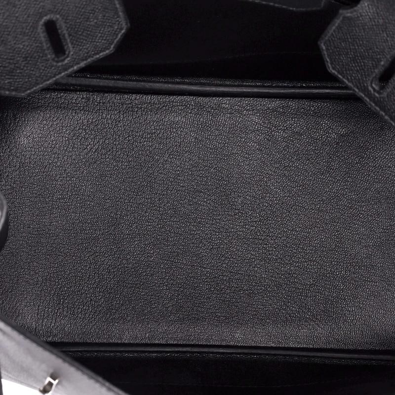 Hermes Birkin Handbag Noir Epsom with Palladium Hardware 30 - 5