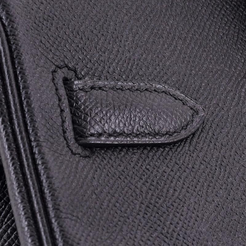 Hermes Birkin Handbag Noir Epsom with Palladium Hardware 30 - 8