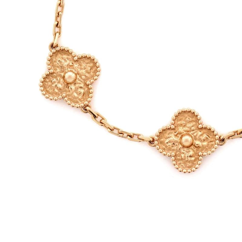 Van Cleef & Arpels Vintage Alhambra 5 Motifs Bracelet 18K Rose Gold - 3