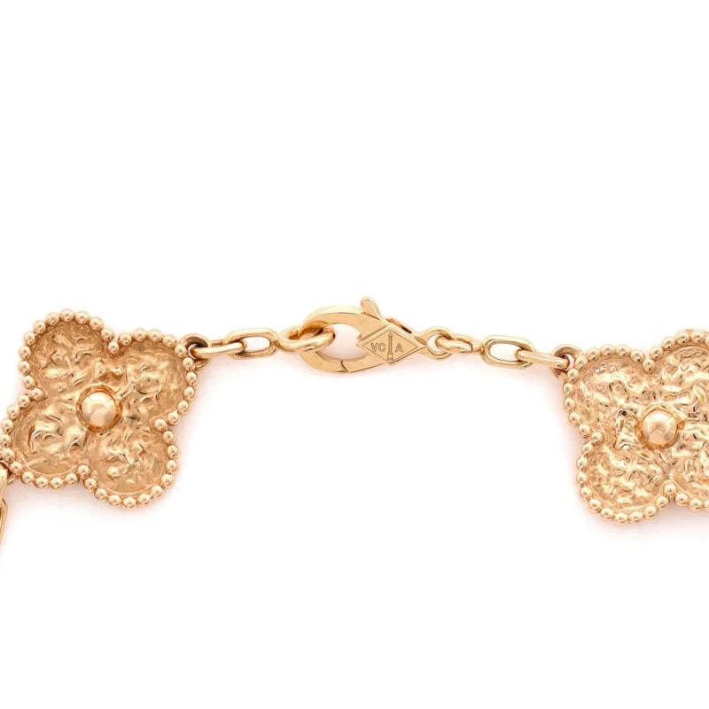Van Cleef & Arpels Vintage Alhambra 5 Motifs Bracelet 18K Rose Gold - 4