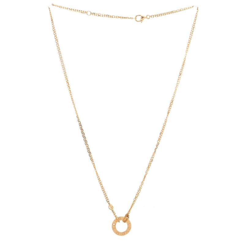 Cartier 2 Diamonds Love Pendant Necklace 18K Yellow Gold and Diamonds - 3