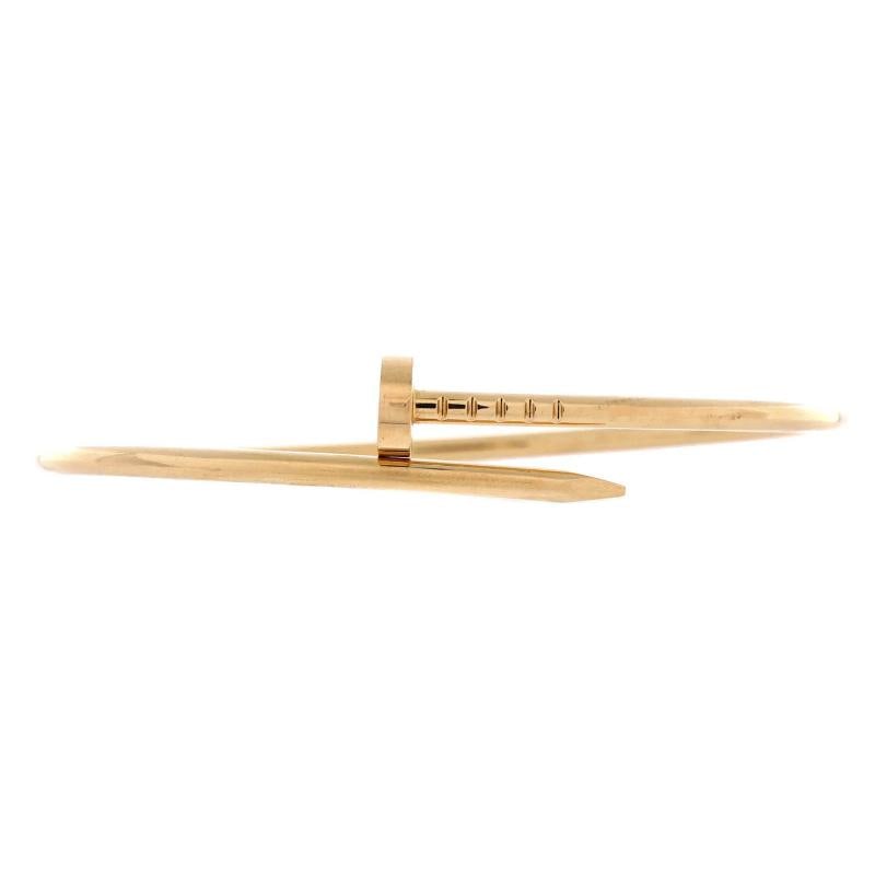 Cartier Juste un Clou Bracelet 18K Yellow Gold Small: Measurements: Circumference: 6.75 ", Width: 2.50 mm . Condition: Pre-owned - Good,Brand: Cartier,Main Stone: Unknown,Metal: 18K Yellow Gold,Metal Purity: 18K,Style: Bracelet,Type: Bracelet,Color:
