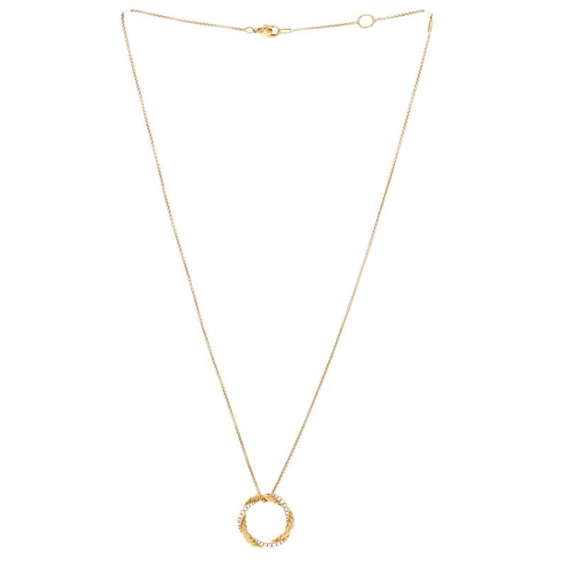 David Yurman Infinity Pendant Necklace 18K Yellow Gold with Diamonds Petite - 3