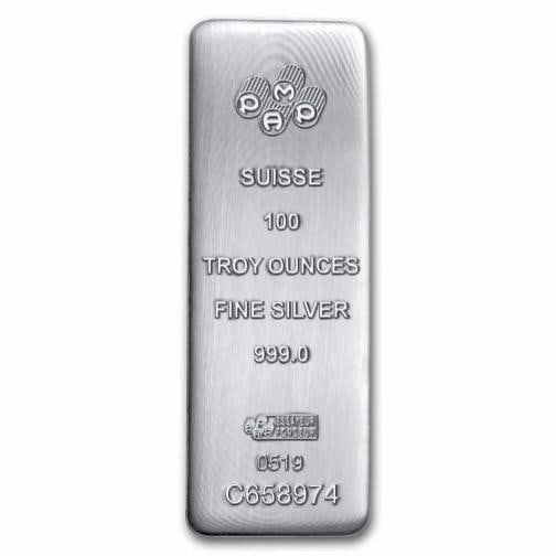 100 oz Silver Bar - PAMP Suisse (Serialized): Brand: Pamp Suisse,MPN: 196345,Year: N/A,Fineness: 0.999,Denomination: 100 oz,Circulated/Uncirculated: None,Certification: Uncertified,Country of Origin: Switzerland