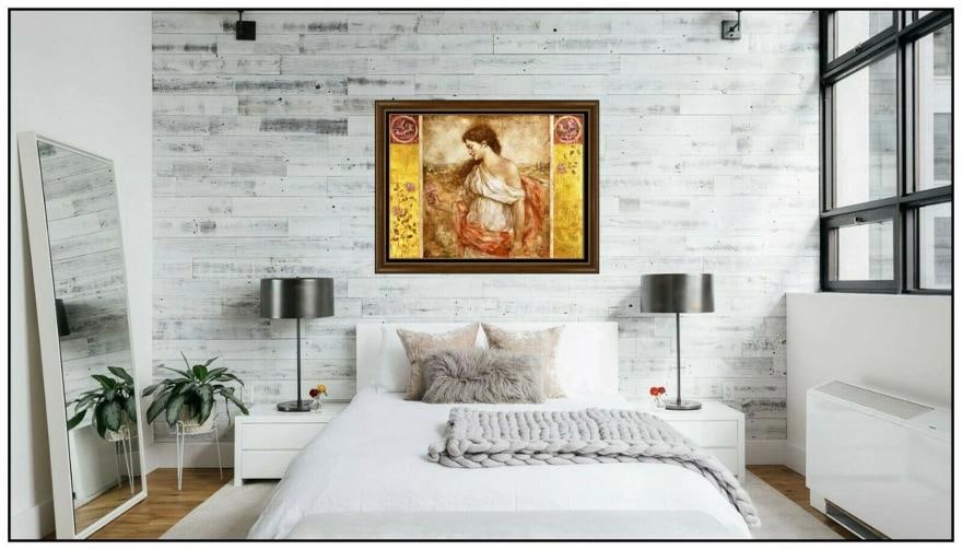 Francois Fressinier Large Original Painting Oil On Canvas Female Portrait Signed - 2