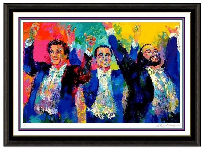 LeRoy Neiman The Three Tenors Large Color Serigraph Signed Pavarotti Domingo Art: Numbered /385. archival matted to approximately 30" x 42" and 44" x 56" with the frame . Condition: Used,Artist: LeRoy Neiman,Unit of Sale: Single Piece,Signed: Yes,Size: Large,Period: Contemporary