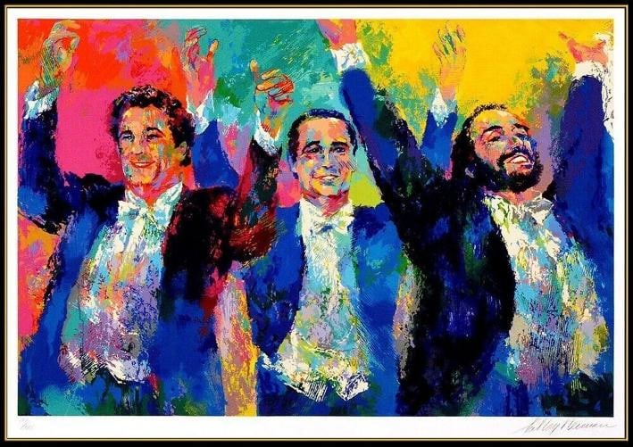 LeRoy Neiman The Three Tenors Large Color Serigraph Signed Pavarotti Domingo Art - 3