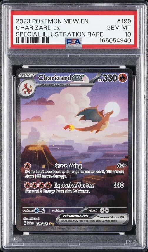 2023 POKEMON MEW EN-151 SPECIAL ILLUSTRATION RARE #199 CHARIZARD EX PSA 10: Condition: Graded - PSA 10: Professionally graded,Graded: Yes,Set: 2023 POKEMON MEW EN-151,Game: PokÃƒÂ©mon TCG,Character: CHARIZARD EX,Card Name: CHARIZARD EX,Grade: 10,Profession