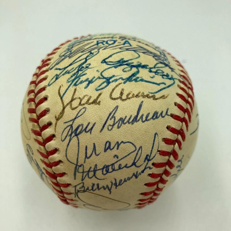 Hall Of Fame Multi Signed Baseball 33 Sigs Hank Aaron JSA COA (1 of 12)
