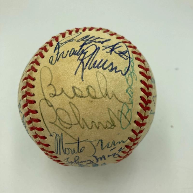 Hall Of Fame Multi Signed Baseball 33 Sigs Hank Aaron JSA COA - 3