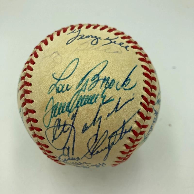 Hall Of Fame Multi Signed Baseball 33 Sigs Hank Aaron JSA COA - 4