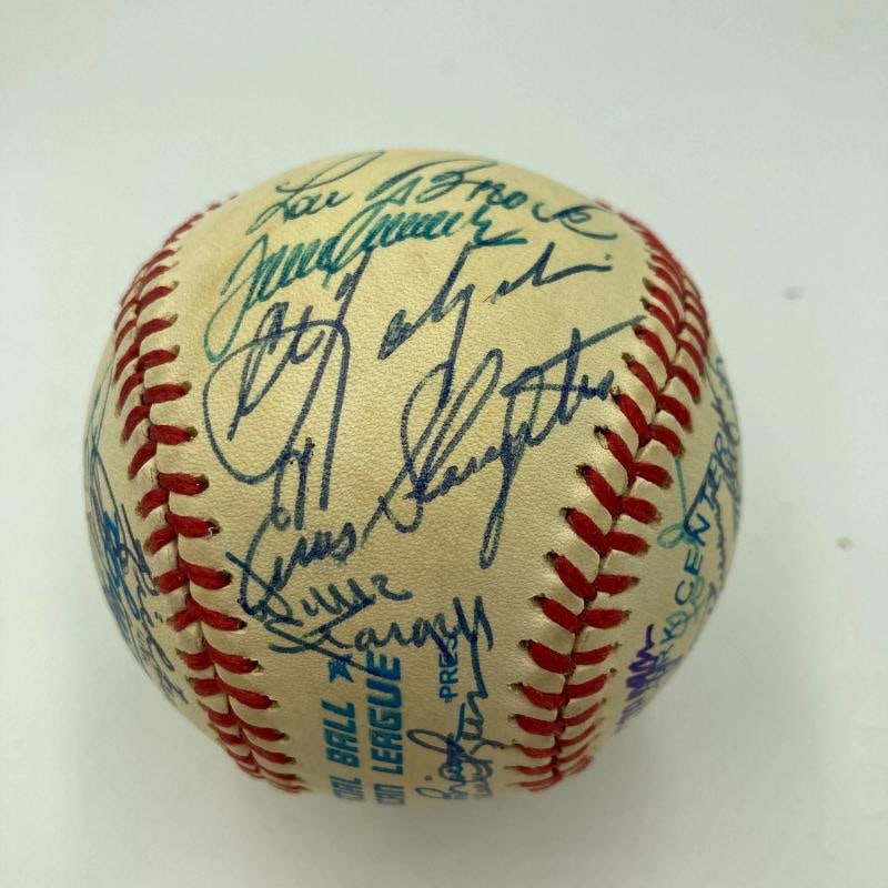 Hall Of Fame Multi Signed Baseball 33 Sigs Hank Aaron JSA COA - 5