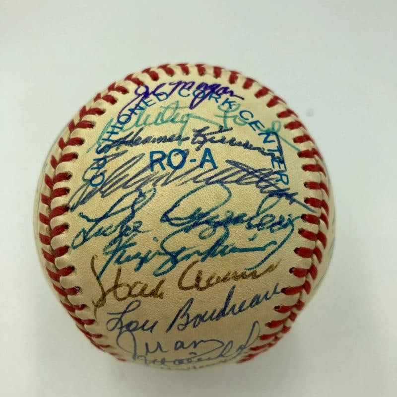 Hall Of Fame Multi Signed Baseball 33 Sigs Hank Aaron JSA COA - 8