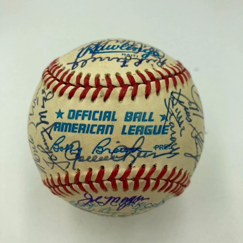 Hall Of Fame Multi Signed Baseball 33 Sigs Hank Aaron JSA COA - 9