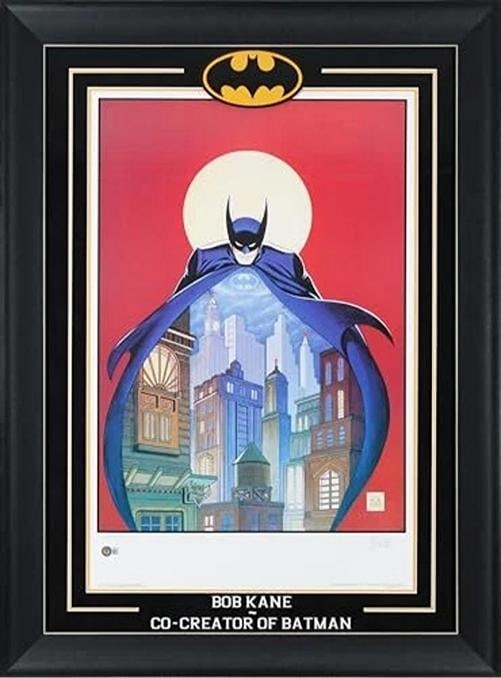 Bob Kane Batman Authentic Signed & Framed 22x30.5 Lithograph BAS - 5