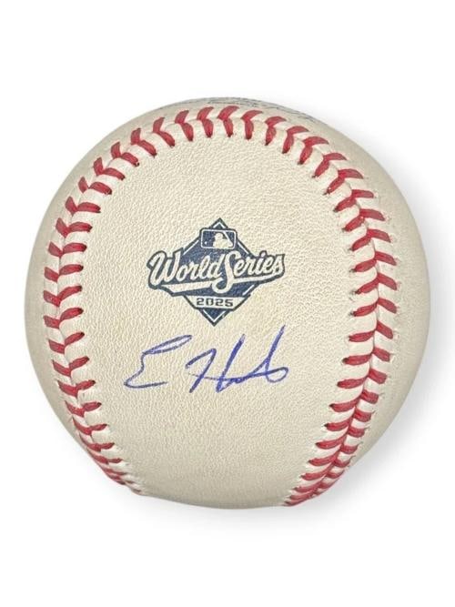 Kike Hernandez Signed Mud Rubbed 2025 WS Baseball Dodgers (MLB Authentic): Player: Kike Hernandez,Product: Ball,Original/Reprint: Original,Autograph Authentication: Major League Baseball (MLB Authenticated),Team: Los Angeles Dodgers,Signed: yes,Country of Origin: United