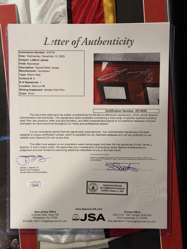 LeBron James Signed Miami Heat Jersey (JSA LOA) - 4