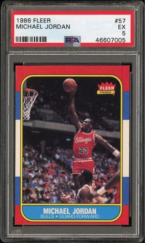 Michael Jordan 1986 Fleer #57 Rookie Card (PSA 5) (1 of 2)