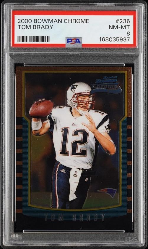 TOM BRADY 2000 BOWMAN CHROME #236 ROOKIE (PSA 6) (1 of 2)